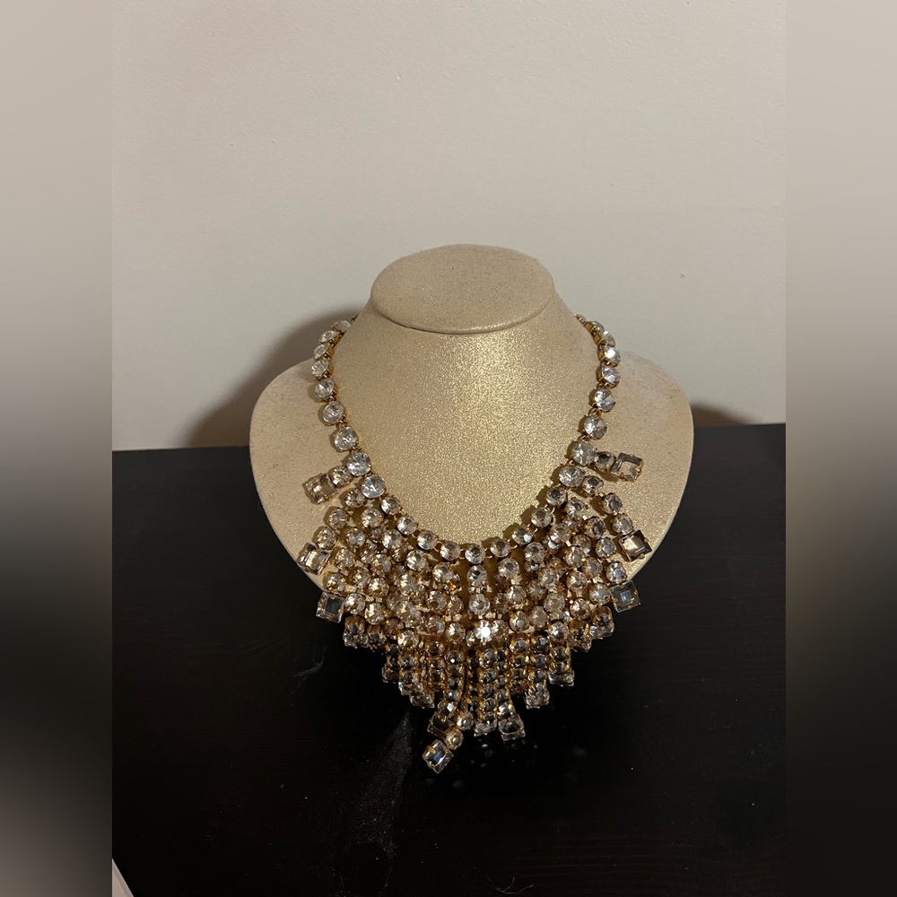 J.Crew Cascading Crystal Statement Necklace